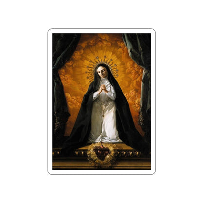 GIAQUINTO, Corrado - St Margaret Mary Alacoque Contemplating the Sacred Heart of Jesus (Artwork) STICKER Vinyl Die-Cut Decal-White-The Sticker Space