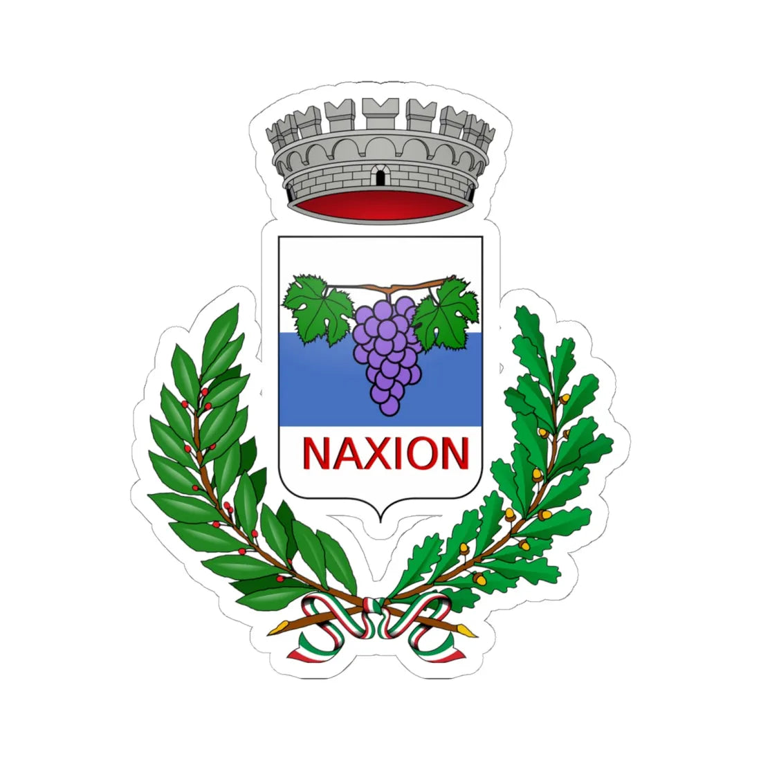 Giardini-Naxos-Stemma (Italy) (Coat of Arms) STICKER Vinyl Kiss-Cut Decal - The Sticker Space