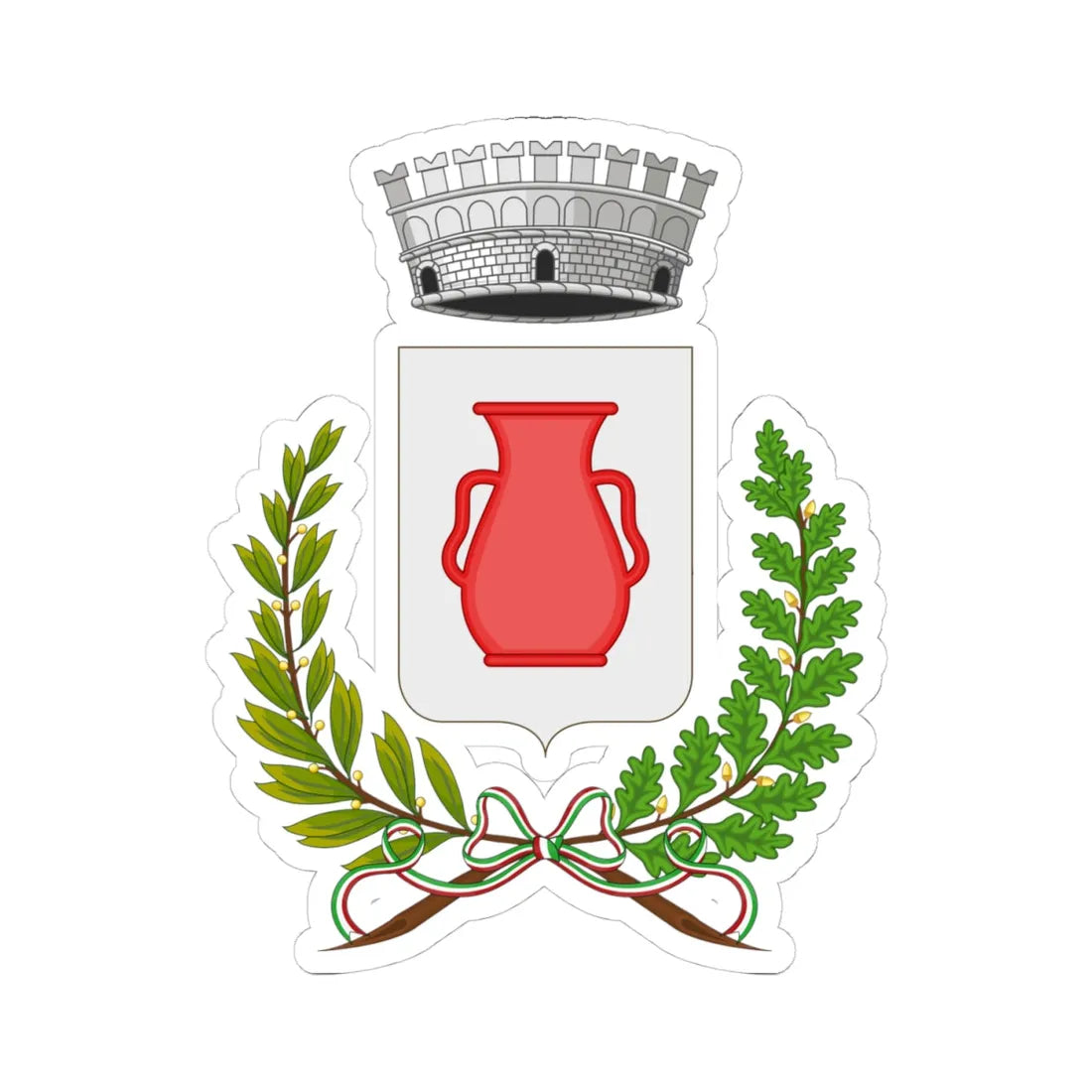 Giarratana-Stemma (Italy) (Coat of Arms) STICKER Vinyl Kiss-Cut Decal 4 Inch White - The Sticker Space