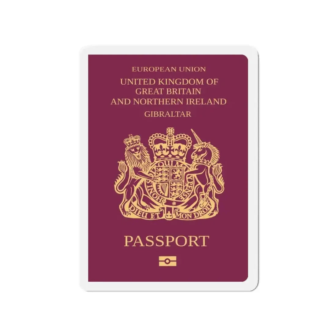 Gibraltar Passport - Refrigerator Magnet 3 Inch - The Sticker Space