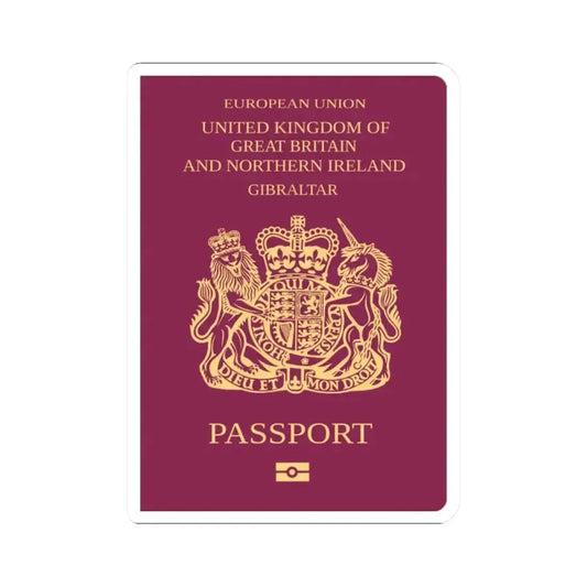 Gibraltar Passport - STICKER Vinyl Kiss-Cut Decal 2 Inch White - The Sticker Space
