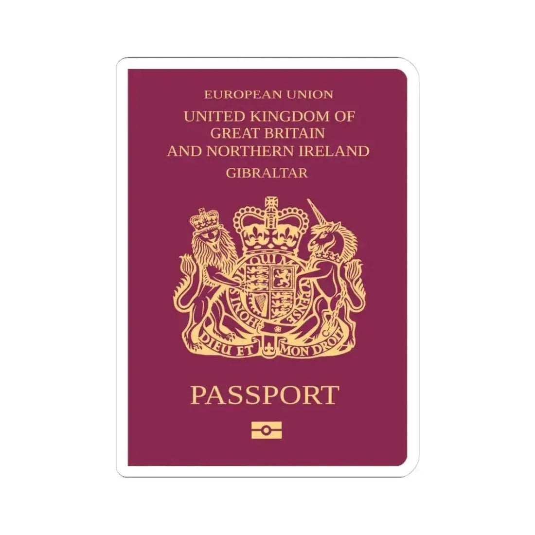 Gibraltar Passport - STICKER Vinyl Kiss-Cut Decal 3 Inch White - The Sticker Space