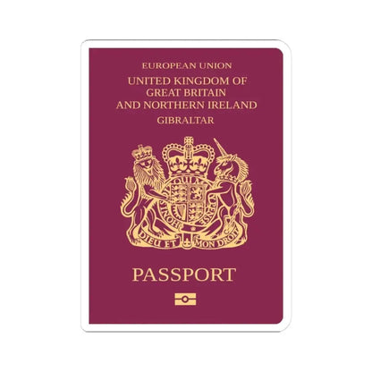 Gibraltar Passport - STICKER Vinyl Kiss-Cut Decal 3 Inch White - The Sticker Space