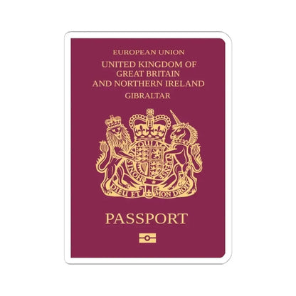Gibraltar Passport - STICKER Vinyl Kiss-Cut Decal 6 Inch White - The Sticker Space
