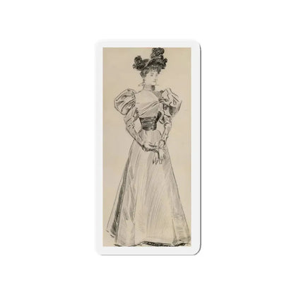 Gibson Girl (Magazine Illustration) Refrigerator Magnet 2 Inch Die-Cut - The Sticker Space