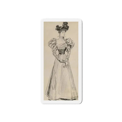 Gibson Girl (Magazine Illustration) Refrigerator Magnet 3 Inch Die-Cut - The Sticker Space