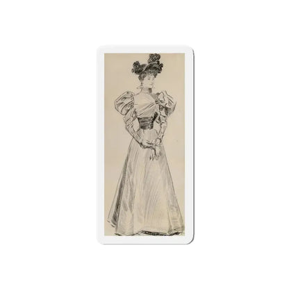 Gibson Girl (Magazine Illustration) Refrigerator Magnet 4 Inch Die-Cut - The Sticker Space