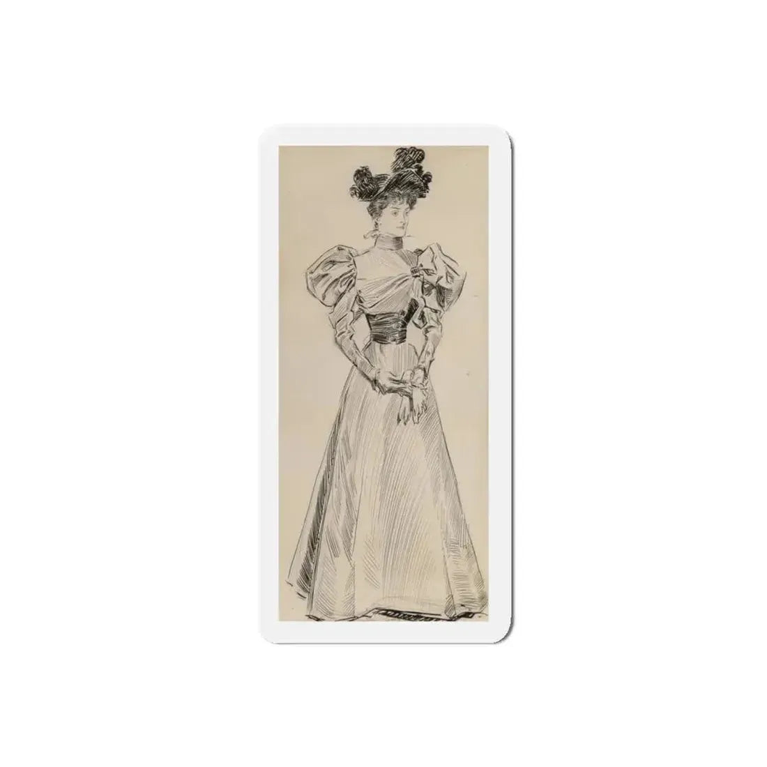 Gibson Girl (Magazine Illustration) Refrigerator Magnet 5 Inch Die-Cut - The Sticker Space