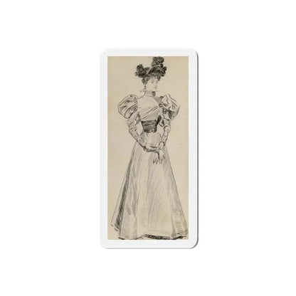 Gibson Girl (Magazine Illustration) Refrigerator Magnet 5 Inch Die-Cut - The Sticker Space