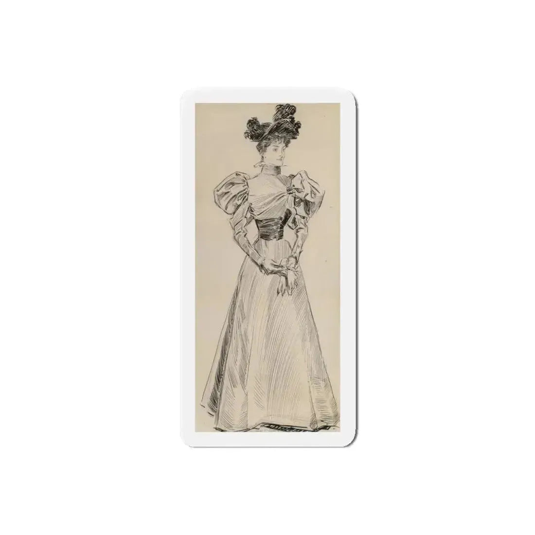 Gibson Girl (Magazine Illustration) Refrigerator Magnet 6 Inch Die-Cut - The Sticker Space