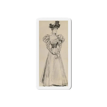 Gibson Girl (Magazine Illustration) Refrigerator Magnet 6 Inch Die-Cut - The Sticker Space