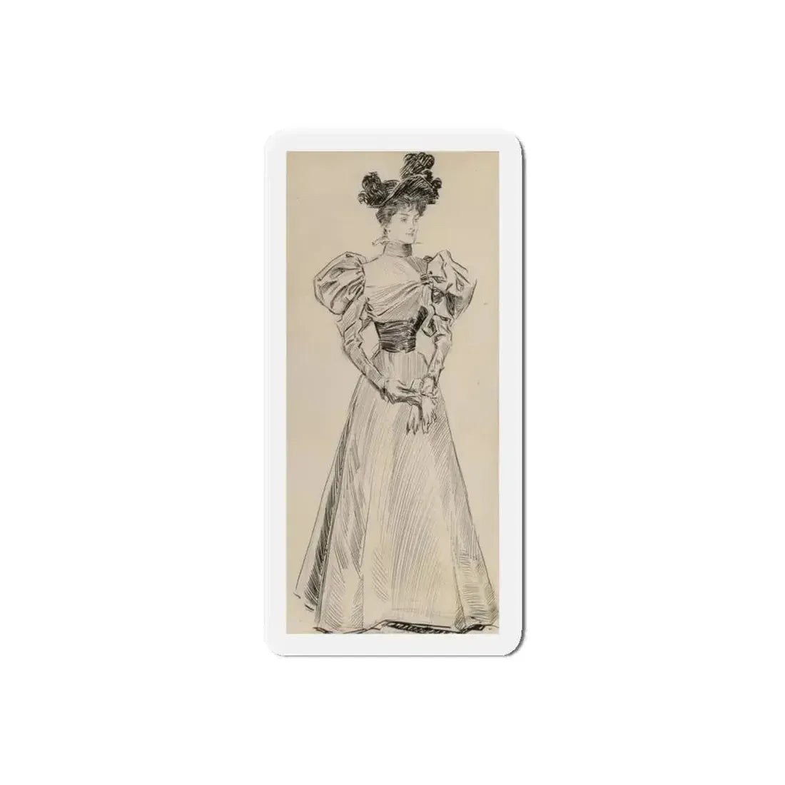 Gibson Girl (Magazine Illustration) Refrigerator Magnet - The Sticker Space