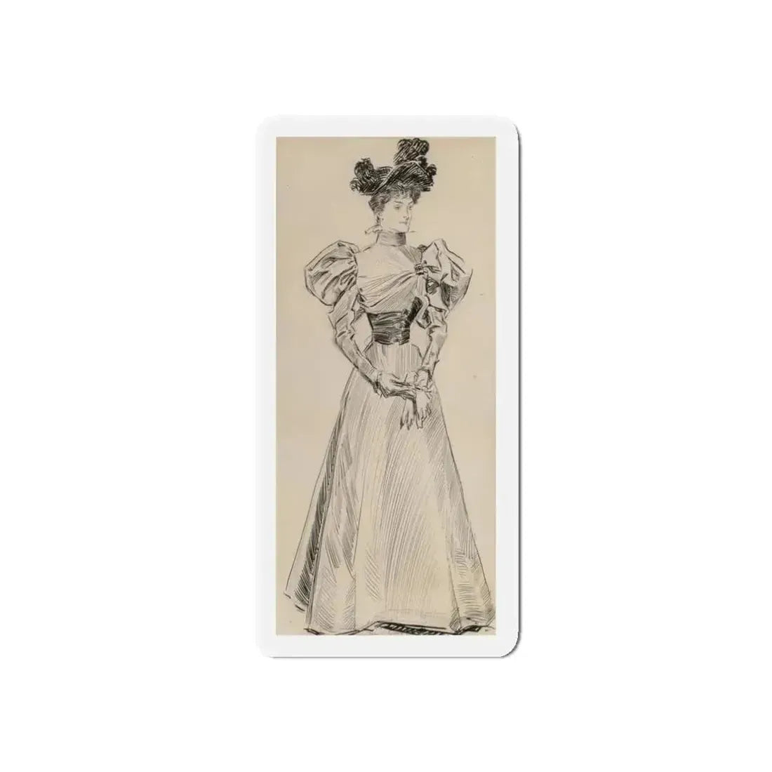 Gibson Girl (Magazine Illustration) Refrigerator Magnet - The Sticker Space