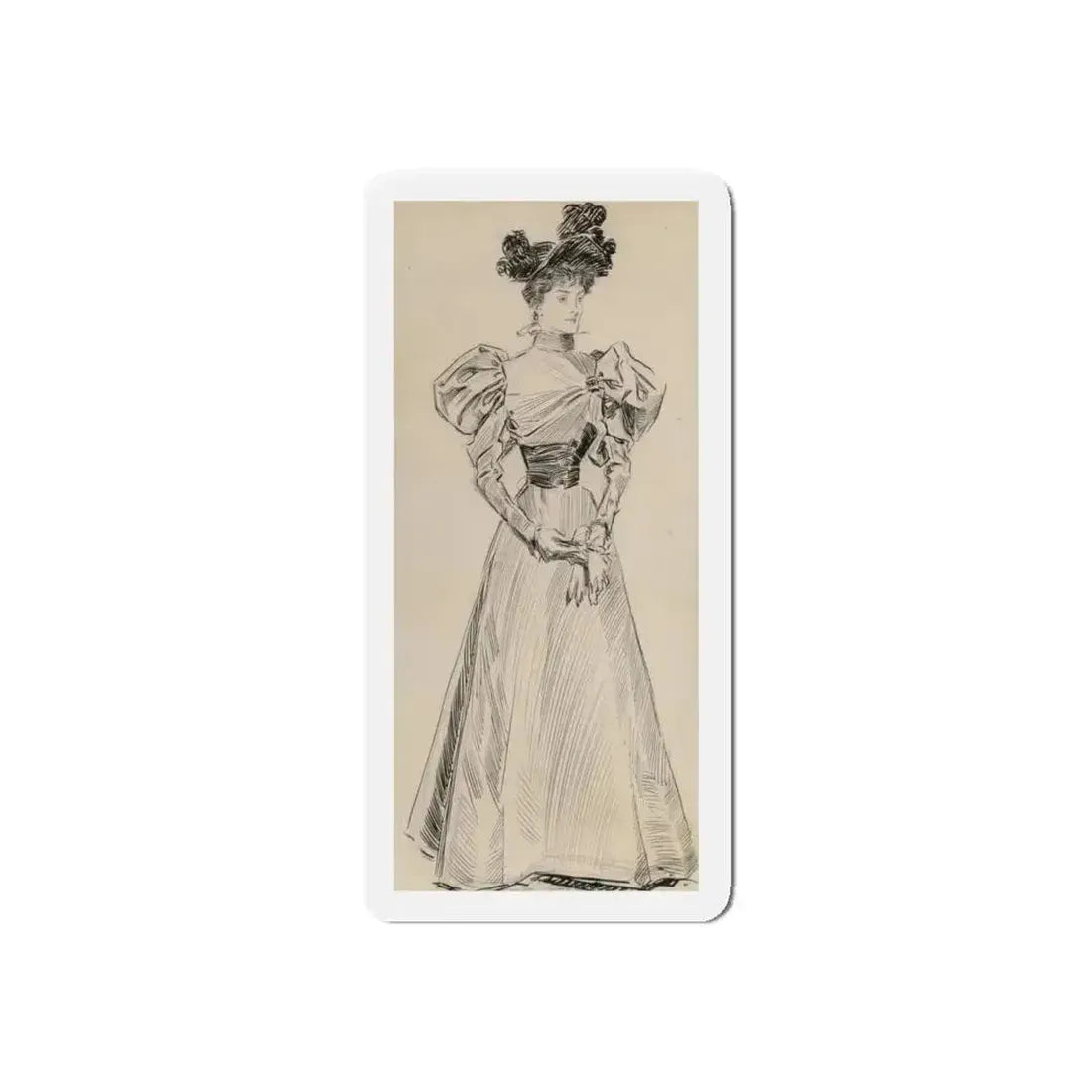 Gibson Girl (Magazine Illustration) Refrigerator Magnet - The Sticker Space