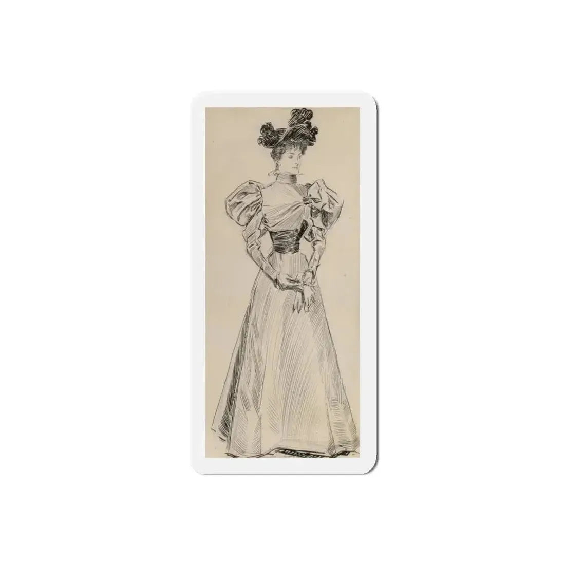Gibson Girl (Magazine Illustration) Refrigerator Magnet - The Sticker Space
