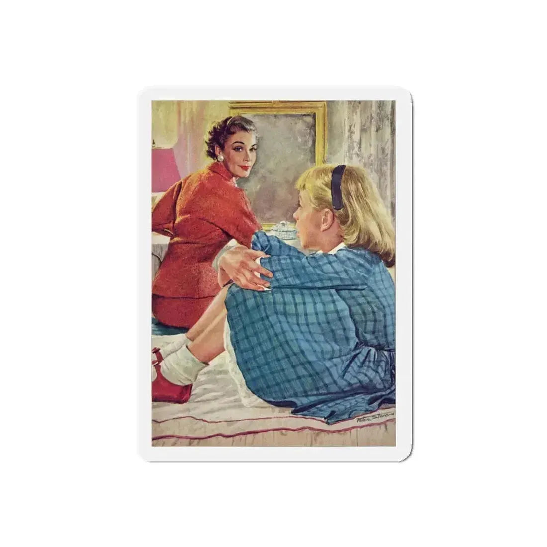 Gift Beyond Price, Redbook, January 1957 (Magazine Illustration) Refrigerator Magnet 4 Inch Die-Cut - The Sticker Space