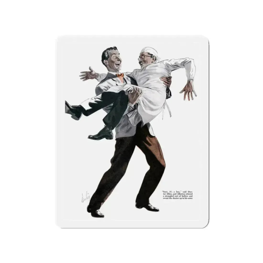 Gifts from Allerton, 1943 (Magazine Illustration) Refrigerator Magnet 2 Inch Die-Cut - The Sticker Space