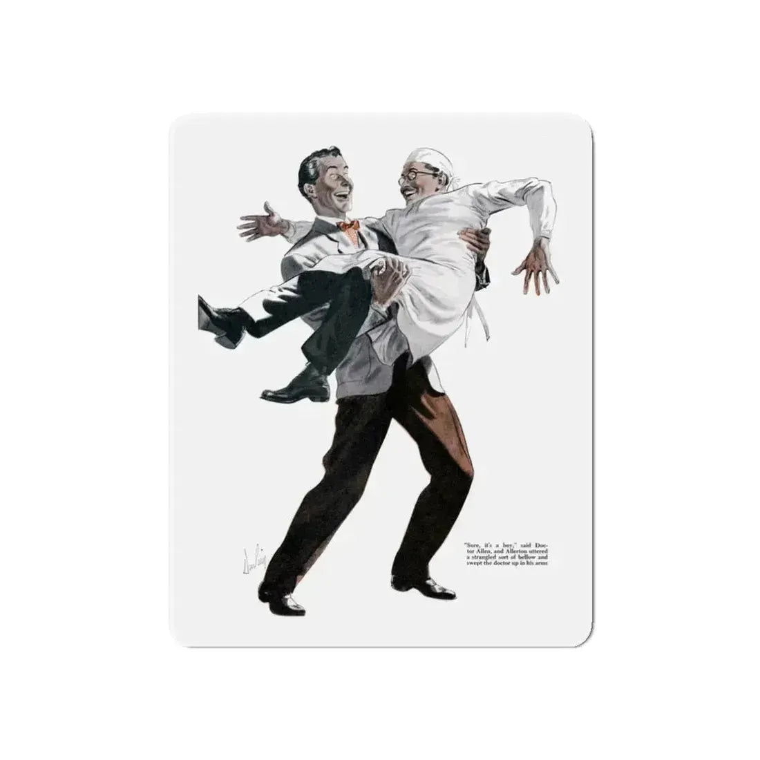 Gifts from Allerton, 1943 (Magazine Illustration) Refrigerator Magnet 3 Inch Die-Cut - The Sticker Space