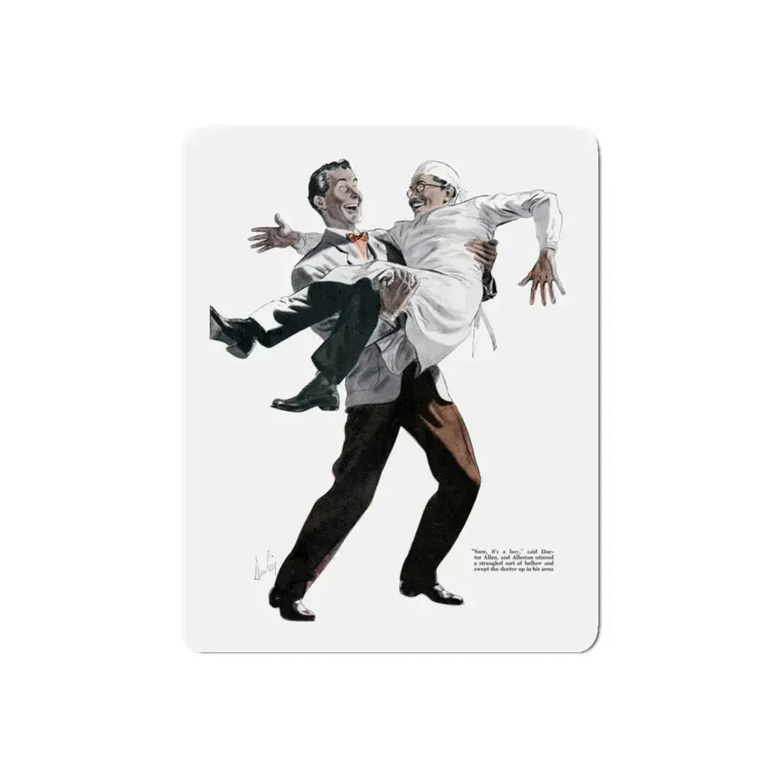 Gifts from Allerton, 1943 (Magazine Illustration) Refrigerator Magnet 5 Inch Die-Cut - The Sticker Space