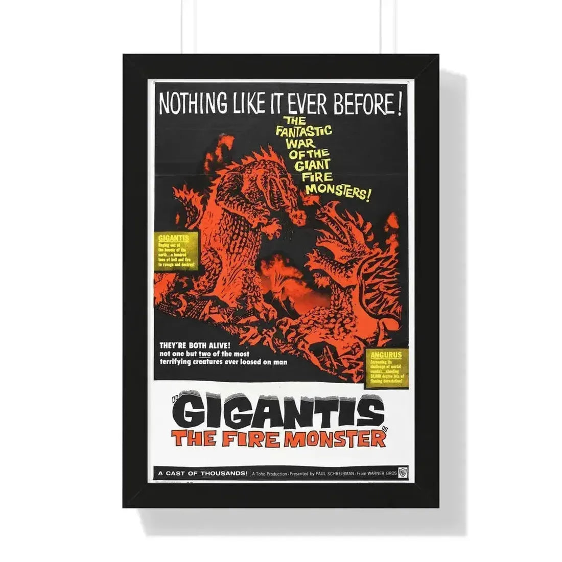 GIGANTIS THE FIRE MONSTER 1959 - Framed Movie Poster 16″ x 24″ Black - The Sticker Space