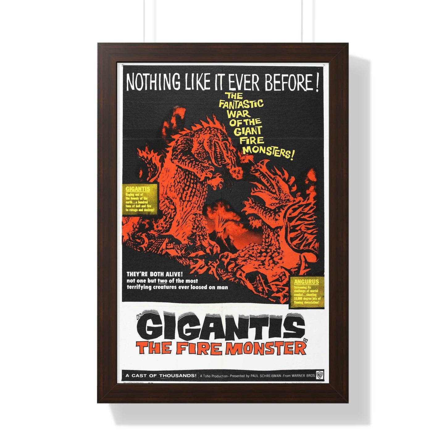 GIGANTIS THE FIRE MONSTER 1959 - Framed Movie Poster-16″ x 24″-The Sticker Space