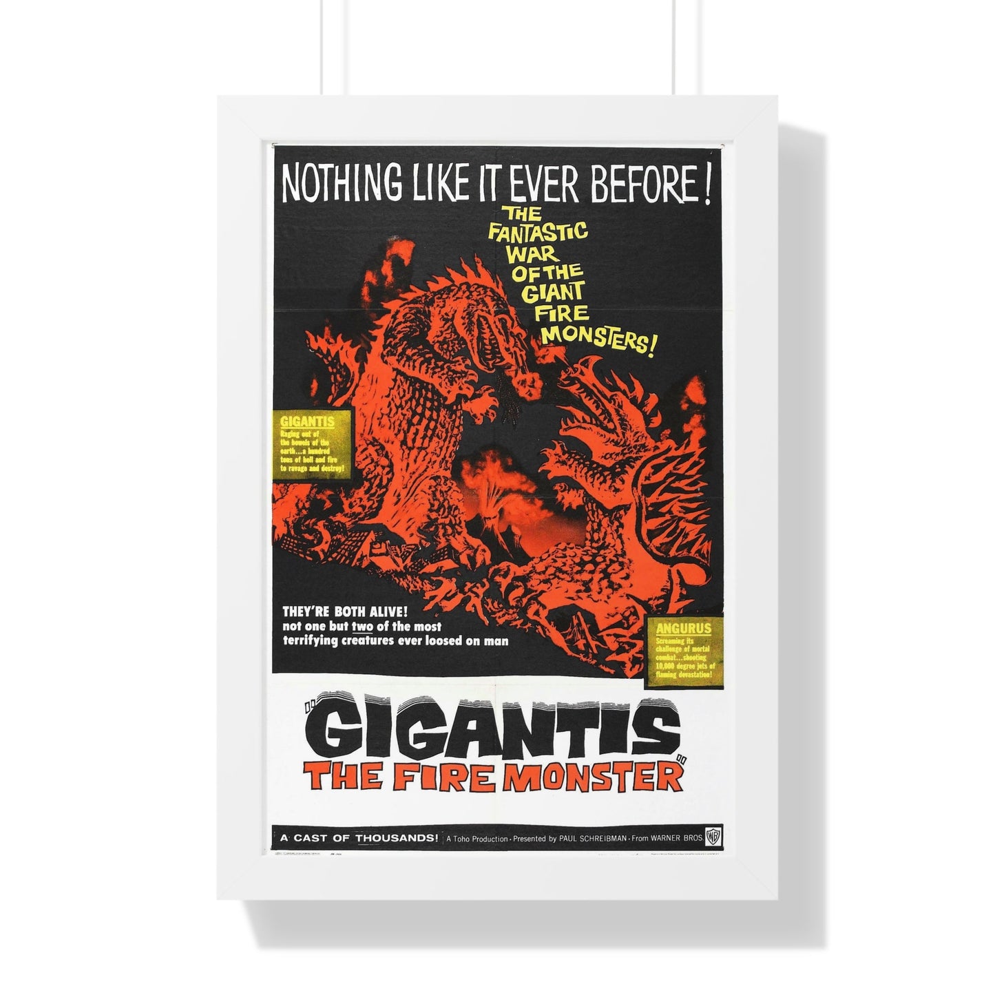 GIGANTIS THE FIRE MONSTER 1959 - Framed Movie Poster-16″ x 24″-The Sticker Space