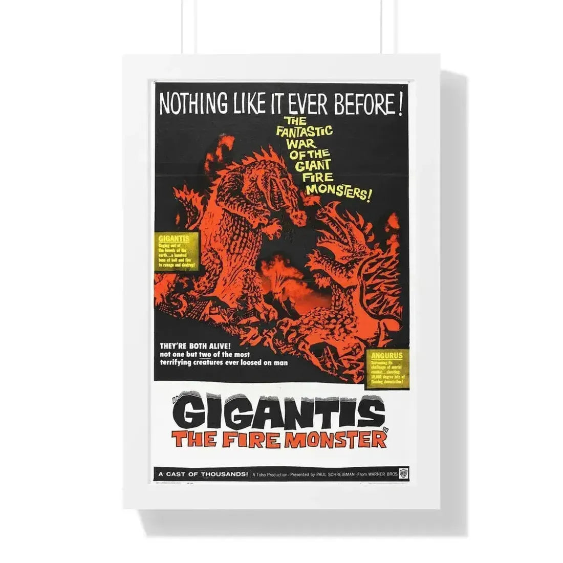 GIGANTIS THE FIRE MONSTER 1959 - Framed Movie Poster 16″ x 24″ White - The Sticker Space