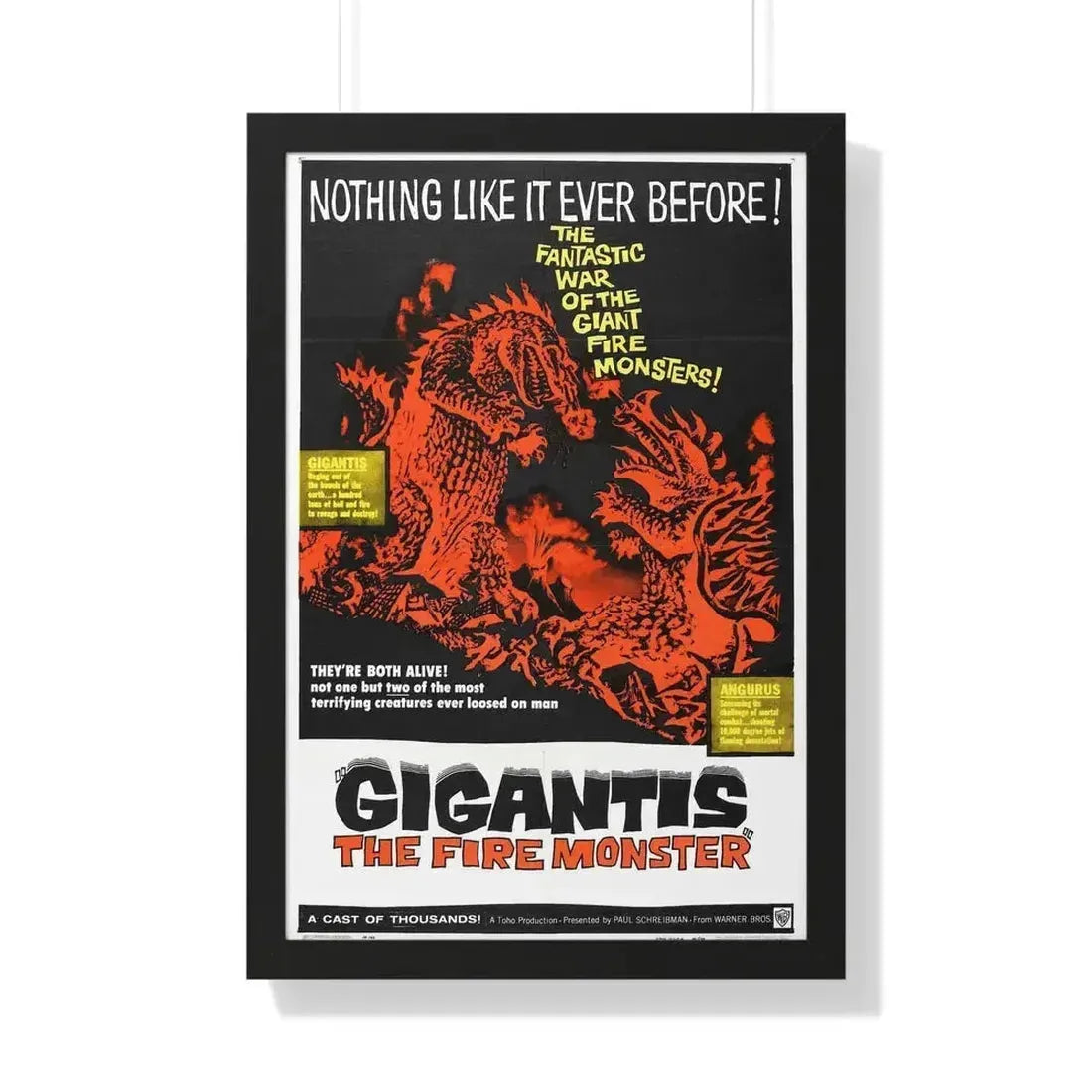 GIGANTIS THE FIRE MONSTER 1959 - Framed Movie Poster 20" x 30" Black - The Sticker Space