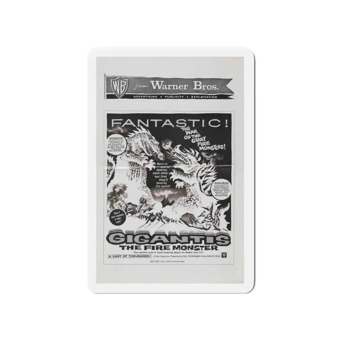 GIGANTIS THE FIRE MONSTER (2) 1959 Movie Poster - Refrigerator Magnet - The Sticker Space