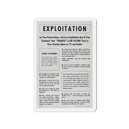 GIGANTIS THE FIRE MONSTER (PROMOTIONAL) 1959 Movie Poster - Refrigerator Magnet 3 Inch - The Sticker Space