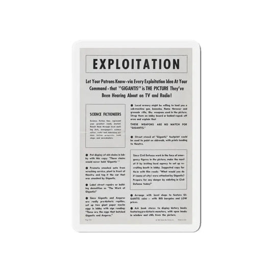 GIGANTIS THE FIRE MONSTER (PROMOTIONAL) 1959 Movie Poster - Refrigerator Magnet 6 Inch - The Sticker Space