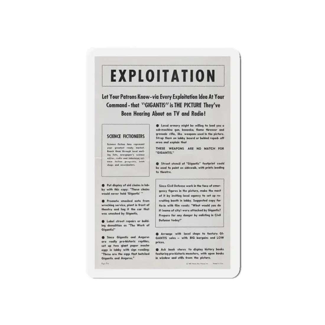 GIGANTIS THE FIRE MONSTER (PROMOTIONAL) 1959 Movie Poster - Refrigerator Magnet - The Sticker Space