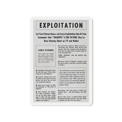 GIGANTIS THE FIRE MONSTER (PROMOTIONAL) 1959 Movie Poster - Refrigerator Magnet - The Sticker Space