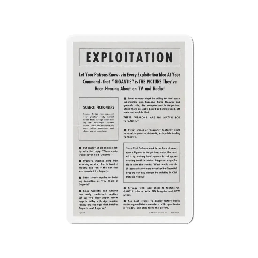 GIGANTIS THE FIRE MONSTER (PROMOTIONAL) 1959 Movie Poster - Refrigerator Magnet - The Sticker Space