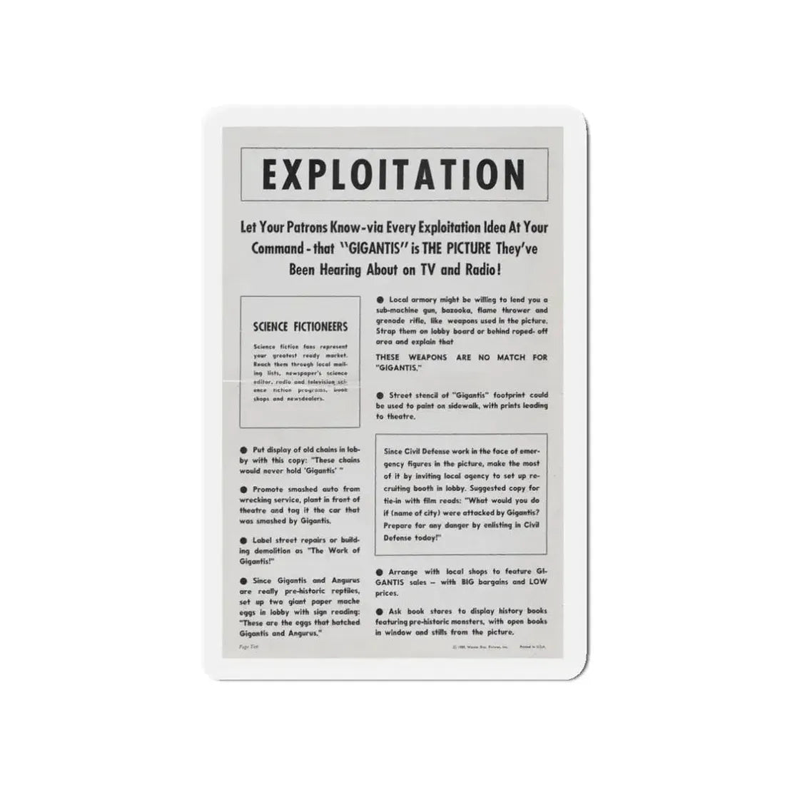 GIGANTIS THE FIRE MONSTER (PROMOTIONAL) 1959 Movie Poster - Refrigerator Magnet - The Sticker Space