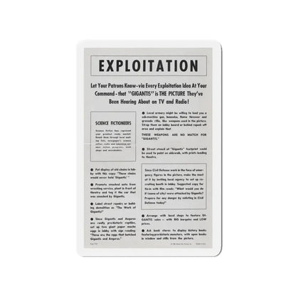 GIGANTIS THE FIRE MONSTER (PROMOTIONAL) 1959 Movie Poster - Refrigerator Magnet - The Sticker Space