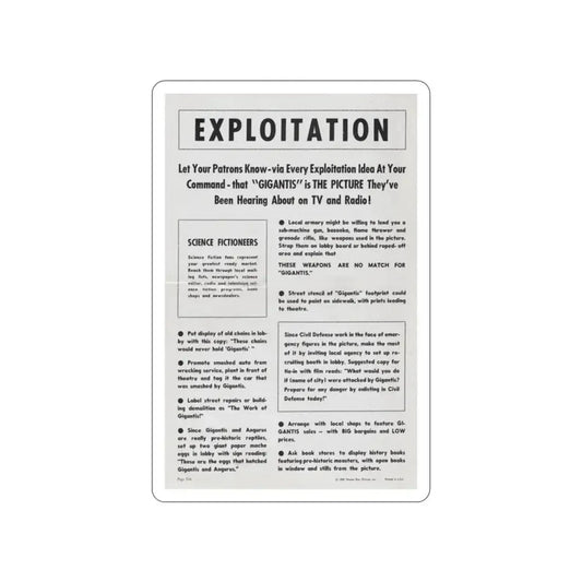 GIGANTIS THE FIRE MONSTER (PROMOTIONAL) 1959 Movie Poster STICKER Vinyl Die-Cut Decal 2 Inch - The Sticker Space