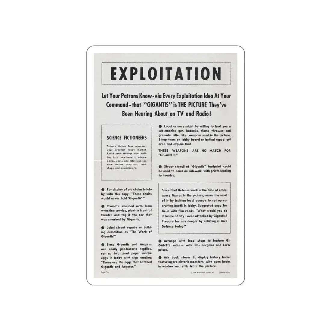 GIGANTIS THE FIRE MONSTER (PROMOTIONAL) 1959 Movie Poster STICKER Vinyl Die-Cut Decal 5 Inch - The Sticker Space