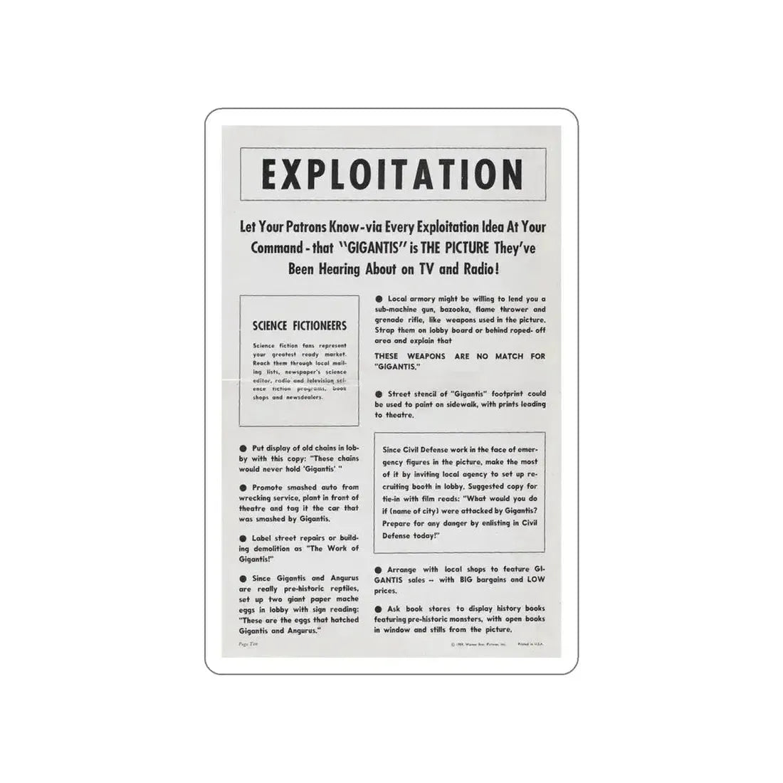 GIGANTIS THE FIRE MONSTER (PROMOTIONAL) 1959 Movie Poster STICKER Vinyl Die-Cut Decal 6 Inch - The Sticker Space