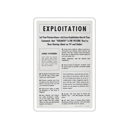 GIGANTIS THE FIRE MONSTER (PROMOTIONAL) 1959 Movie Poster STICKER Vinyl Die-Cut Decal 6 Inch - The Sticker Space