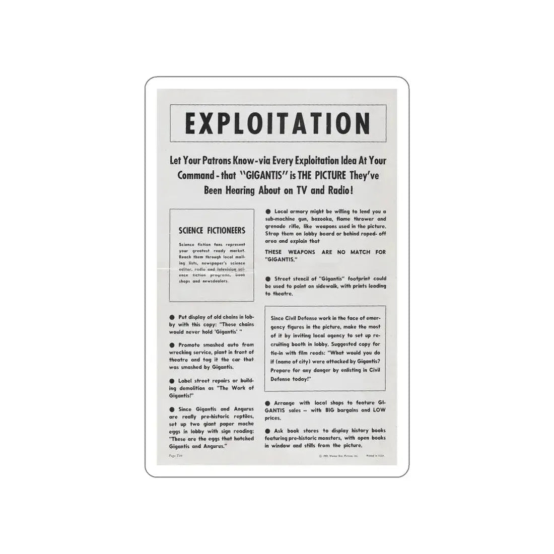 GIGANTIS THE FIRE MONSTER (PROMOTIONAL) 1959 Movie Poster STICKER Vinyl Die-Cut Decal 6 Inch - The Sticker Space