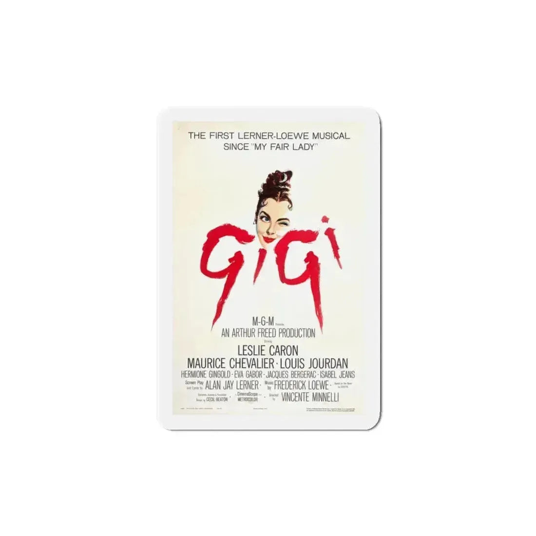 Gigi 1958 Movie Poster Refrigerator Magnet 5 Inch - The Sticker Space