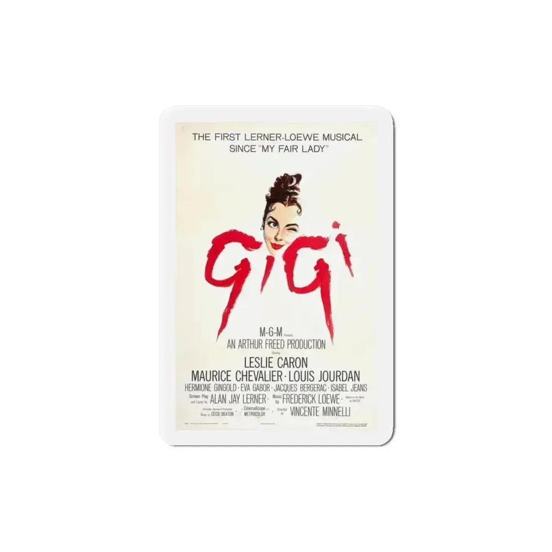 Gigi 1958 Movie Poster Refrigerator Magnet - The Sticker Space