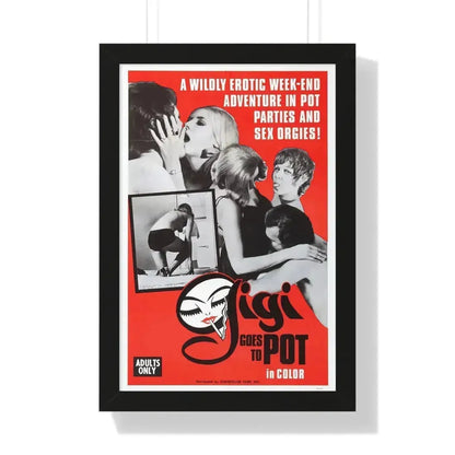 GIGI GOES TO POT 1971 - Framed Movie Poster 16″ x 24″ Black - The Sticker Space