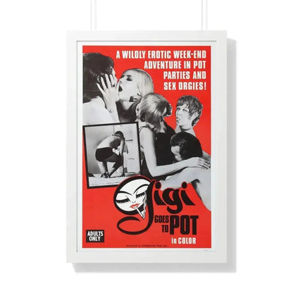 GIGI GOES TO POT 1971 - Framed Movie Poster 20" x 30" White - The Sticker Space