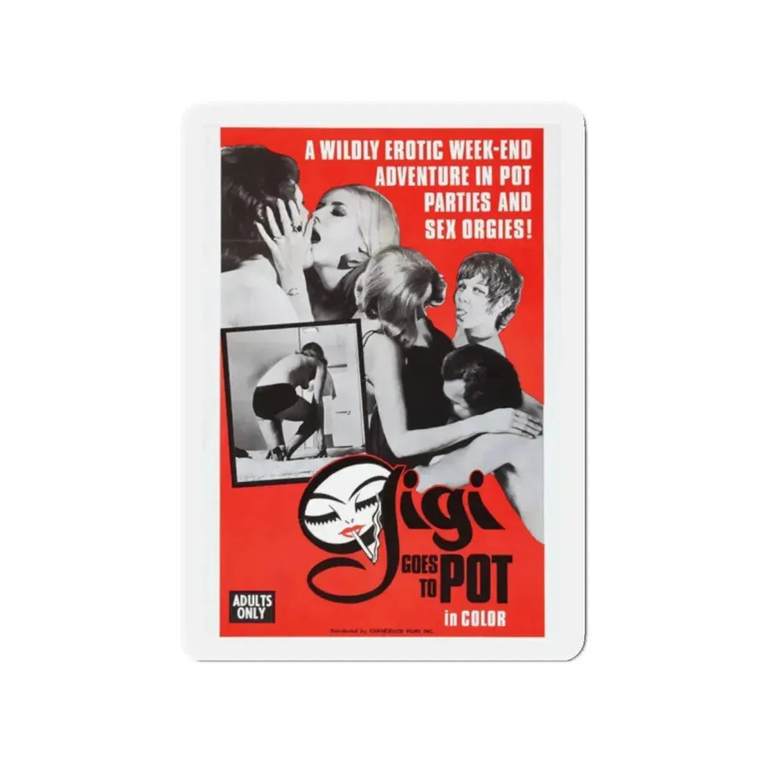 GIGI GOES TO POT 1971 Movie Poster - Refrigerator Magnet 2 Inch - The Sticker Space