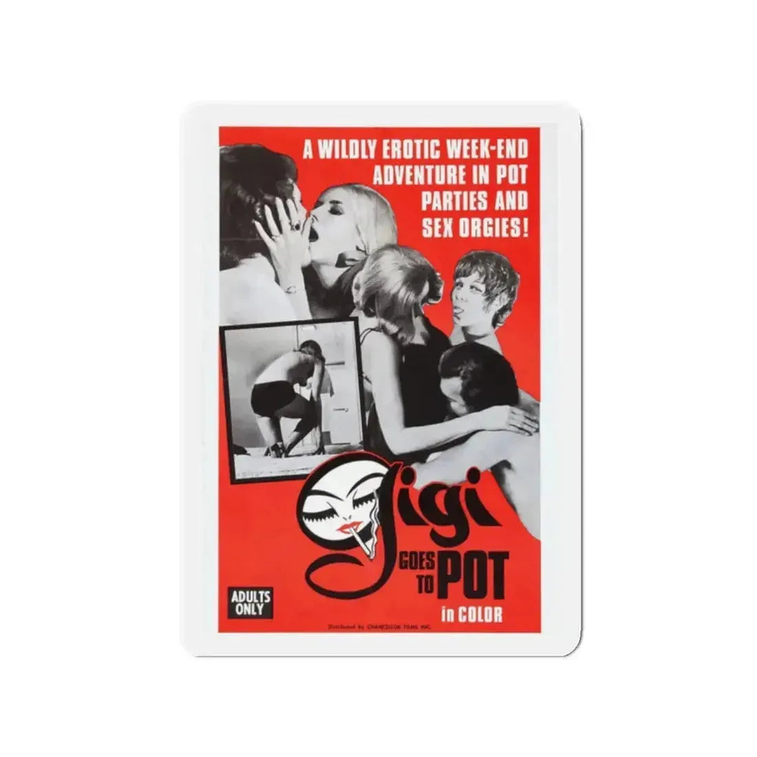GIGI GOES TO POT 1971 Movie Poster - Refrigerator Magnet - The Sticker Space