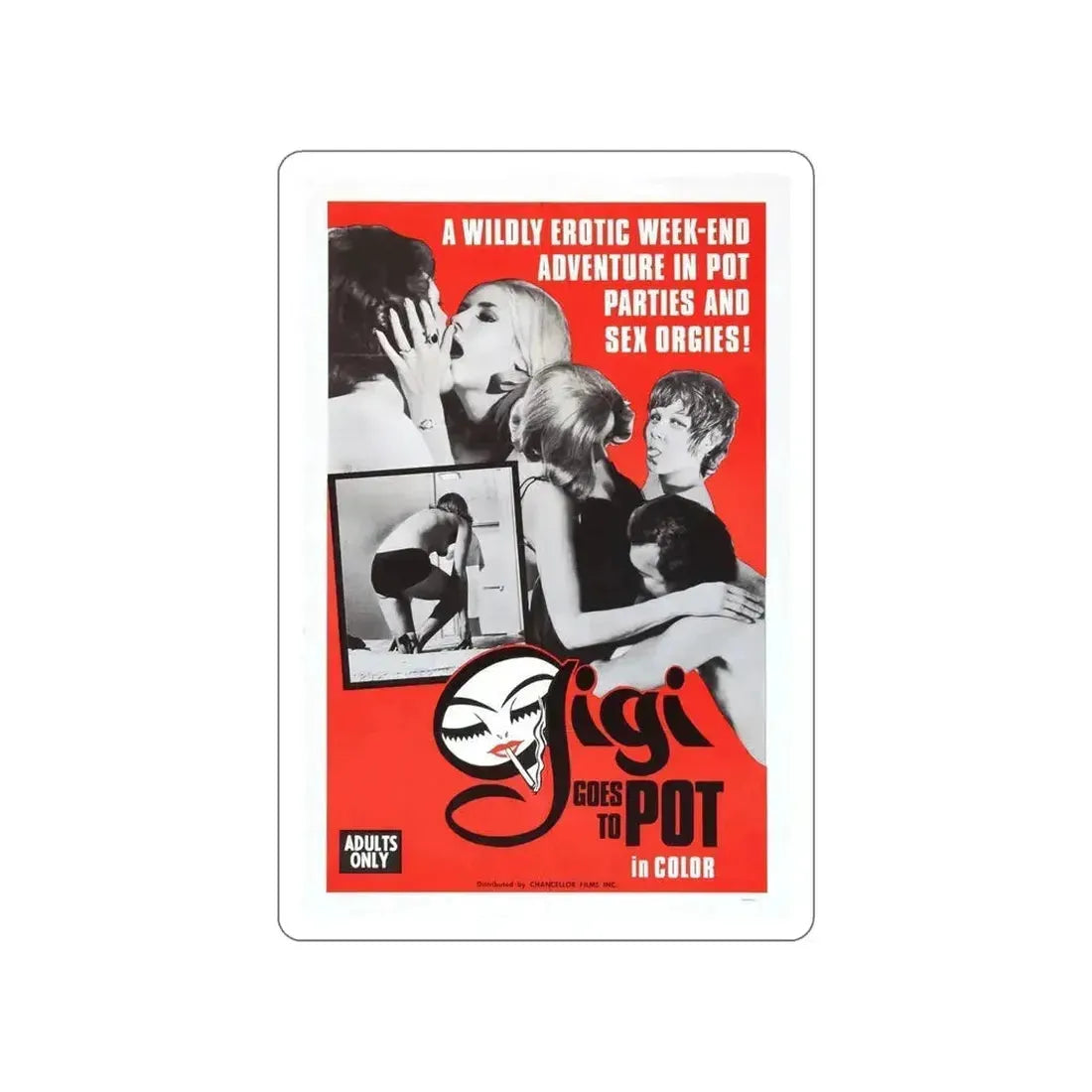 GIGI GOES TO POT 1971 Movie Poster STICKER Vinyl Die-Cut Decal 5 Inch - The Sticker Space