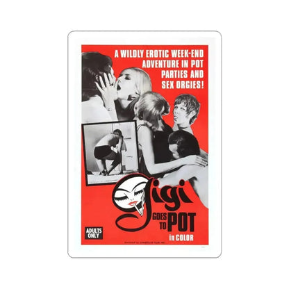 GIGI GOES TO POT 1971 Movie Poster - STICKER Vinyl Kiss-Cut Decal 4 Inch White - The Sticker Space