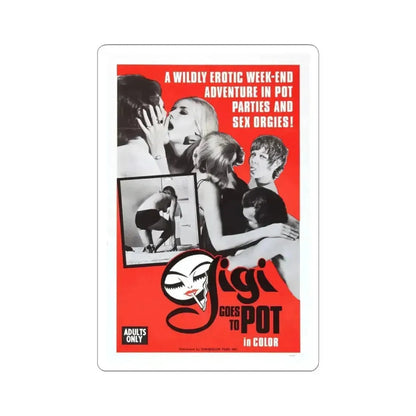 GIGI GOES TO POT 1971 Movie Poster - STICKER Vinyl Kiss-Cut Decal 6 Inch White - The Sticker Space